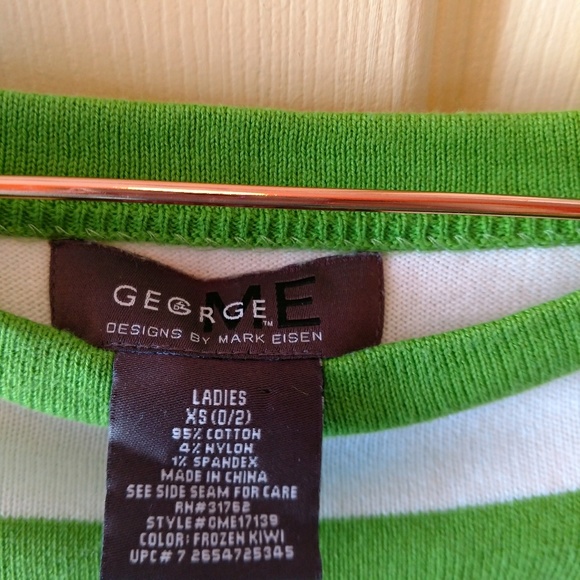 Green and white striped sweater by George sz XS - Picture 6 of 6